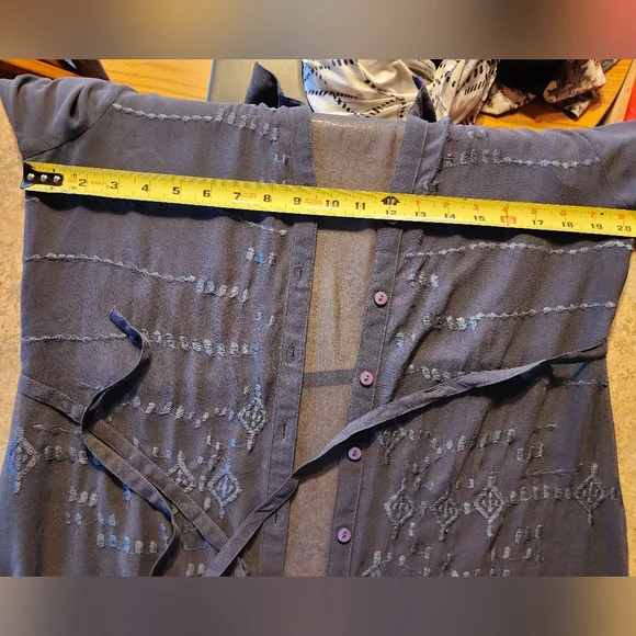 Soft Surroundings Ibiza Georgette Embroidered Maxi Dress Size PS - Picture 10 of 12